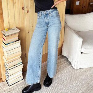 Twin Doves Emerson Fry Perfect Wide Leg Jeans Denim Blue Size 31 Retail $248 USA